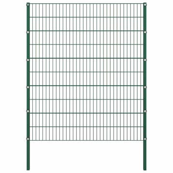 vidaXL Schuttingpaneel met palen ijzer 176,5x200 cm groen, Verzenden, Nieuw