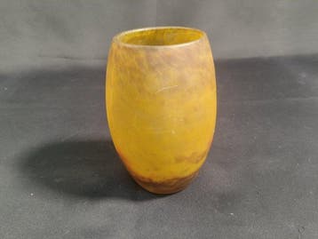 Muller Frères - Vase - verre soufflé marmoréen et satiné, Antiquités & Art