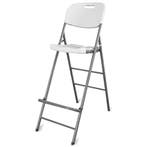Opklapbare Barstoel | EVENT | Kunststof/Staal | Wit | Grijs, Verzenden, Nieuw in verpakking