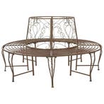 vidaXL Boom Bank 8-Aantal zitplaatsen Ø 160 x 89 cm Staal, Verzenden, Nieuw