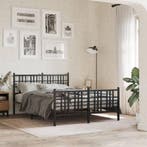 vidaXL Bedframe met hoofd- en voeteneinde metaal zwart, Verzenden