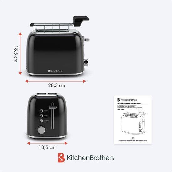 2dekans | KitchenBrothers Broodrooster met Tostiklemmen -, Elektronische apparatuur, Broodroosters, Ophalen of Verzenden