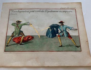 Pierre Jacques François Girard - Fencing. Hand-colored,