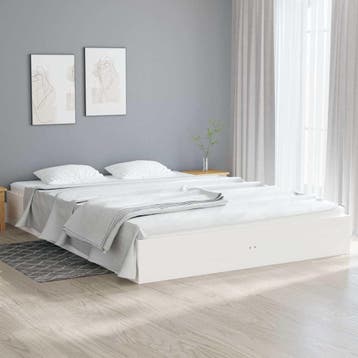 vidaXL Bedframe massief hout wit 180x200 cm, Huis en Inrichting, Verzenden, Nieuw