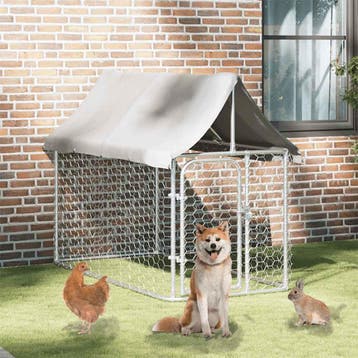 vidaXL Hondenkennel voor buiten met dak 200x100x150 cm, Verzenden, Nieuw