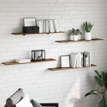 vidaXL Boekenplank Bord 4 pcs Bruin 100 x 20 x 1,5 cm, Huis en Inrichting, Kasten | Boekenkasten, Verzenden, Nieuw