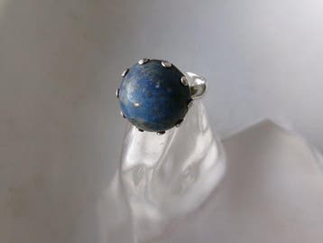 Zilver, lapis lazuli - Ring - Art Deco-stijl