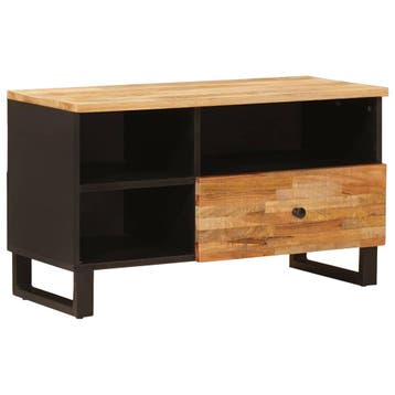 vidaXL TV Kast met lade Bruin 80 x 33 x 46 cm Massief Mango, Huis en Inrichting, Verzenden, Nieuw