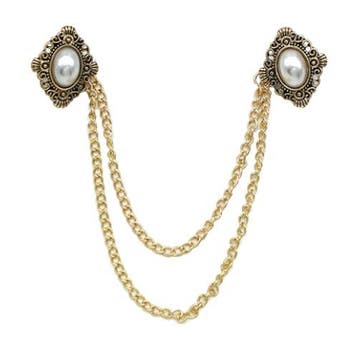 Fako Bijoux - Vestsluiting - Vestclip - Broche - Parels -, Bijoux, Sacs & Beauté, Broches, Verzenden