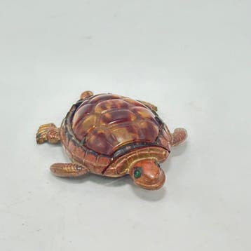 Snuifdoos - Brons - Antieke emaille-bronzen schildpadfiguur