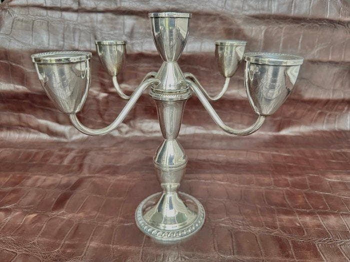 Kandelaar - .925 zilver - Sterlingzilver kandelaar, Antiquités & Art, Antiquités | Argent & Or