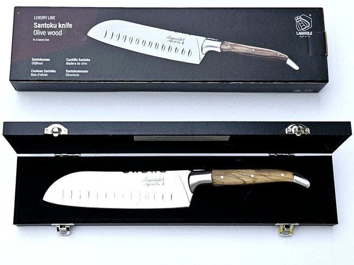 Laguiole - Santoku Knife - incl. Certificate and luxury gift, Antiquités & Art, Antiquités | Ustensiles de cuisine
