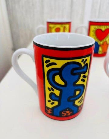 Keith Haring - Mok (6) - Porselein - unieke, iconische