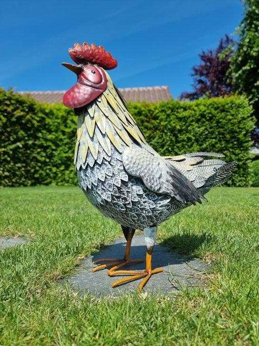 Beeldje - A metal chicken - IJzer, Metaal, Antiek en Kunst, Curiosa en Brocante