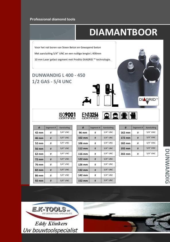 Diamant-Kernboor Nat Dunwand Beton - Gewapend beton., Bricolage & Construction, Outillage | Meuleuses, Envoi