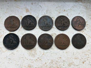 België. 5 Centimes 31x periode 1833-1857 (Zonder