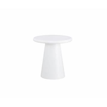 Salontafel Mangohout Rond Maya Microcement 45 Wit cm, Verzenden, Rond, Nieuw, Industriële meubels