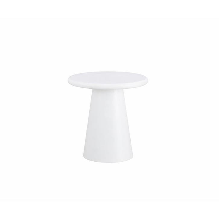 Salontafel Mangohout Rond Maya Microcement 45 Wit cm, Huis en Inrichting, Tafels | Salontafels, Nieuw, Overige houtsoorten, Rond