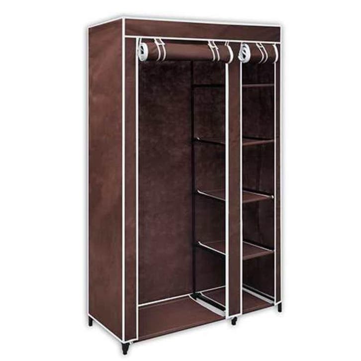 vidaXL Kledingkast stof bruin, Maison & Meubles, Armoires | Penderies & Garde-robes, Envoi