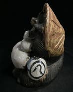 Shigaraki ware raccoon dog figurine, lucky charm / Japanese
