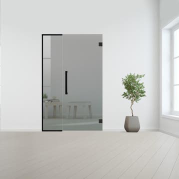Glazen binnendeur met zijlicht zonder kozijn zwart beslag-Gr, Doe-het-zelf en Bouw, Verzenden, Nieuw