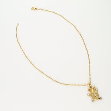 Ketting met hanger - 18 karaat Geel goud Diamant