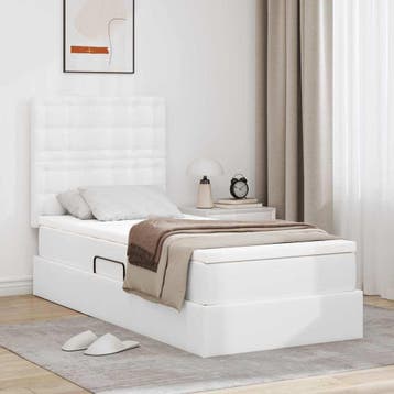 vidaXL Opbergbed met LED met opslag Zuiver Wit 90 x 190 cm, Huis en Inrichting, Verzenden, Nieuw