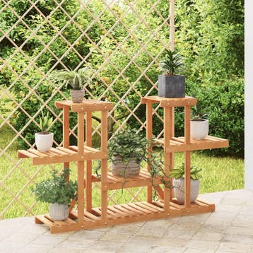vidaXL Plantenstandaard 110x25x73 cm massief vurenhout, Verzenden, Nieuw