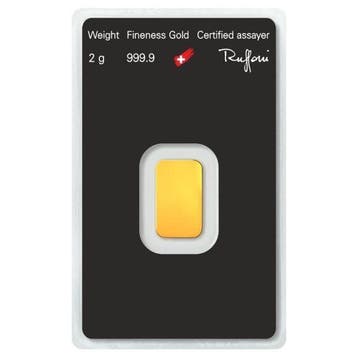2 grammes - Or .999 - 2g Gold Bar Argor Heraeus (In Assay) -, Timbres & Monnaies, Métaux nobles & Lingots