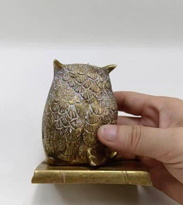 Decoratief ornament - Vintage messing uil figuurtje