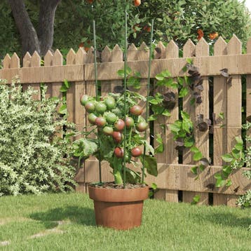 vidaXL Plantensteunen 5 st met 3 ringen 60 cm staal groen, Verzenden