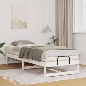 vidaXL Bedframe Wit 90 x 210 cm Massief grenenhout, Huis en Inrichting, Slaapkamer | Bedden, Verzenden, Nieuw