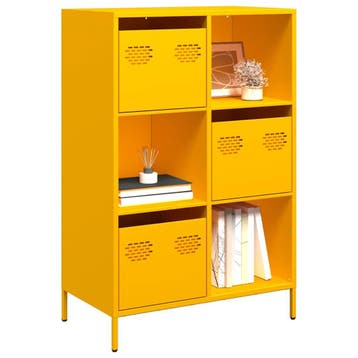 vidaXL Hoge kast 68x39x103,5 cm staal mosterdgeel, Verzenden, Nieuw