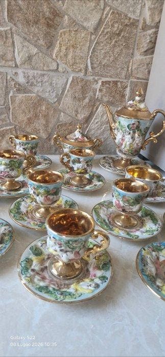 Capodimonte - Service de table (23) - Porcelaine, Or - Set, Antiquités & Art