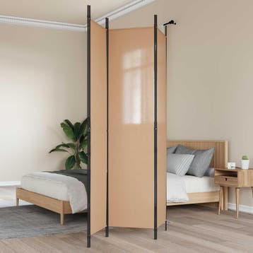 vidaXL 3-Panel Room Divider Beige 150 x 220 cm Stof, Huis en Inrichting, Verzenden, Nieuw