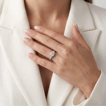 Ring - 18 karaat Witgoud - 1.40ct. tw. Diamant (Natuurlijk), Nieuw