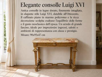 Console - Bois doré, Marbre