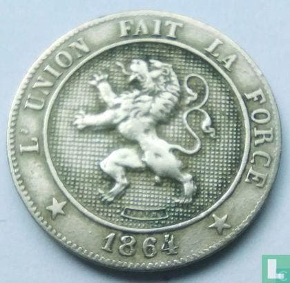 België 5 centimes 1864, Timbres & Monnaies, Monnaies | Belgique, Envoi