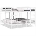 vidaXL Stapelbed 3-voudig grenenhout wit 200x200/80x200 cm, Verzenden, Nieuw