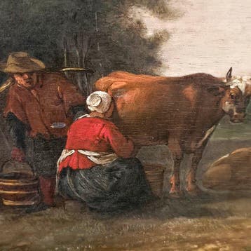 Scuola fiamminga (XVIII) - Paesaggio con figure