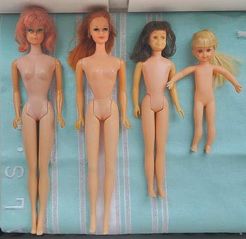 Mattel - Barbiepop MIDGE (1962) / SKOOTER (1963) / TUTTI, Antiek en Kunst