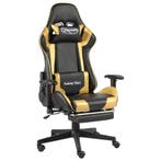 vidaXL Gamestoel draaibaar met voetensteun PVC goudkleurig, Huis en Inrichting, Stoelen, Verzenden, Nieuw