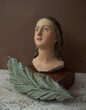 Beeldje - Santa Martire - 23 cm - Terracotta, Hout