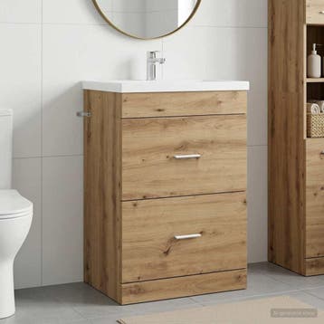 vidaXL Badkamer Onder Het Wastafel Kast Artisanaal eiken, Huis en Inrichting, Verzenden, Nieuw
