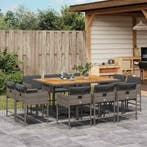 vidaXL 11-delige Tuinset met kussens poly rattan grijs, Tuin en Terras, Verzenden, Nieuw, Tuinset