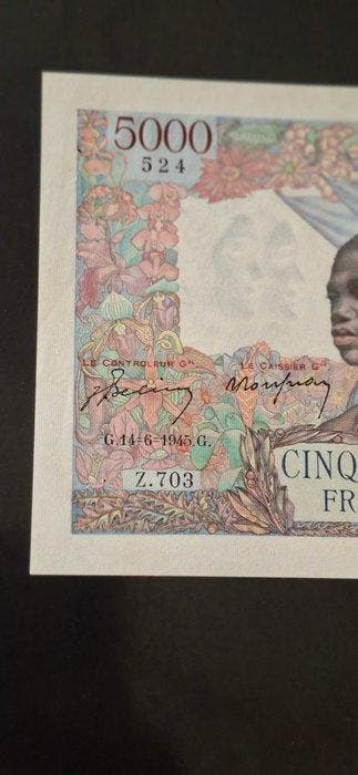 Frankrijk. - 5000 Francs 14-06-1945 - Fayette 47-30 (Zonder, Postzegels en Munten