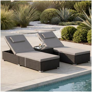 Wicker-tweepersoonsligbed met tafel Carbonera, Tuin en Terras, Tuinsets en Loungesets, Verzenden, Nieuw
