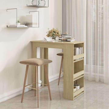 vidaXL Bartafel met opbergrek 102x50x103,5cm bewerkt hout, Huis en Inrichting, Verzenden, Nieuw