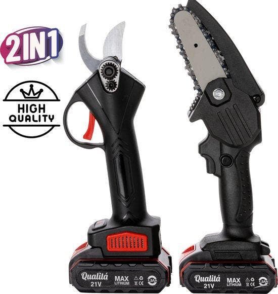 2dekans | Qualitá® Elektrische Snoeischaar - 2 in 1 Qualitá®, Jardin & Terrasse, Outils à main, Enlèvement ou Envoi