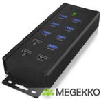 ICY BOX  7 Poorten Hub USB 3.0 Zwart, Verzenden, Nieuw